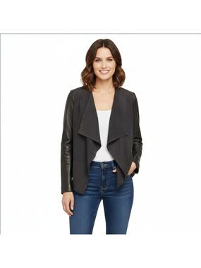 *Vince Women’s Black Suede Leather Jacket Size Small